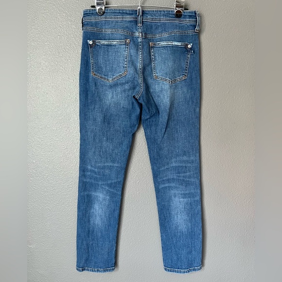 Anthropologie Pilcro Embroidered Boyfriend Jean Boho Slim Leg Crop Size 27 - Picture 9 of 15